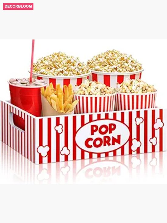 Other - Reusable Wooden Movie Snack Trays with Handles for Popcorn